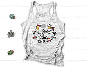 Drinking Around The World Epcot World Showcase Tank Top. Epcot Food and Wine Drinking Shirt. Drinking Around Epcot and Disney. Girl's Trip, Disney Trip, Disney 50th Celebration Trip, Women's Disney Tank Top