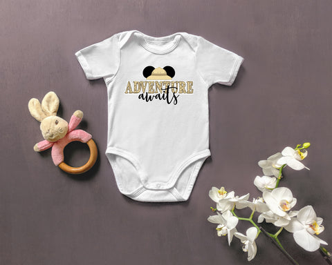 Adventure Awaits Mickey Safari Baby One Piece BodySuit