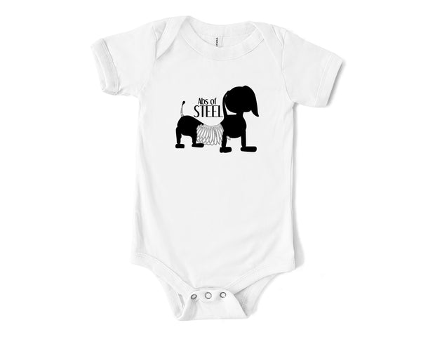 Abs of Steel Slinky Dog Baby Bodysuit, Funny Abs Shirt, Slinky Dog Shirt, Hollywood Studios Ride, Slinky Dog Abs, Disney 2021