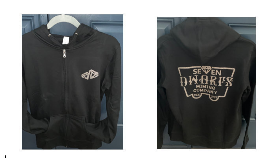 Seven Dwarf Mining Co. Unisex Zipper Sweatshirt with plain or glitter image