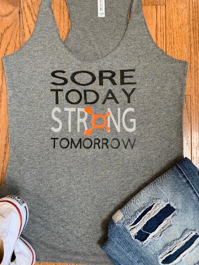 Sore Today Strong Tomorrow Tri -BLend Racerback Tank, Fitness  Orange Theory Fitness, OTF, Orangetheory, OTF Tank, OTF T-Shirt, Orangetheory Tank, Fitness Tank