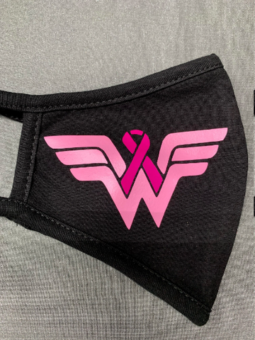 Breast Cancer Wonder Woman Mask, Breast Cancer Survivor, Cancer Warrior,  Breast Cancer Ribbon, Breast Cancer fighter US Made Face Mask