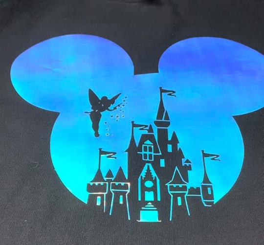 Mickey Ears with Castle Cutout in Color changing & Glow in the Dark Unisex Adult/Youth and Toddler T-shirt