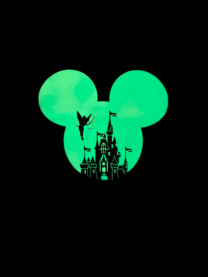 Mickey Ears with Castle Cutout in Color changing & Glow in the Dark Unisex Adult/Youth and Toddler T-shirt