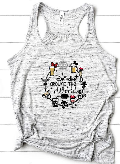 Drinking Around the World Epcot Women's Flowy Raceback Tank