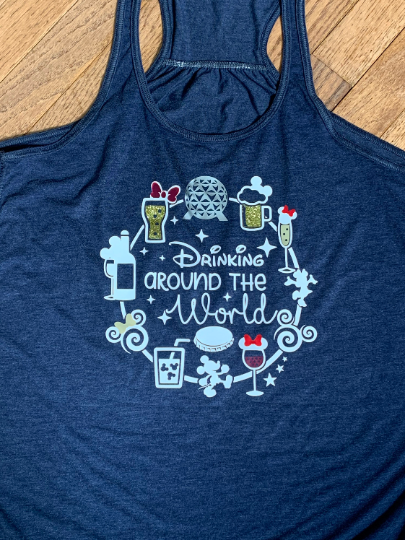 Drinking Around the World Epcot Women's Flowy Raceback Tank
