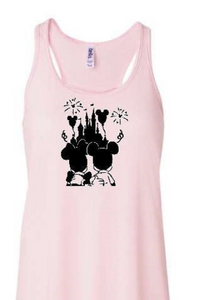 Mickey and Minnie Watching Fireworks Flowy or Racerback Adult or Youth Tank Top