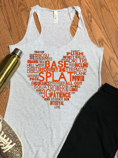 Orangetheory Heart Word Art Racerback Tank