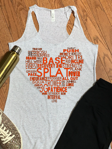 Orangetheory Heart Word Art Racerback Tank
