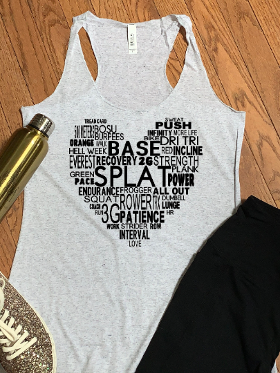 Orangetheory Heart Word Art Racerback Tank