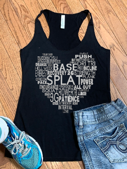 Orangetheory Heart Word Art Racerback Tank