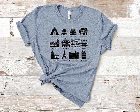 Epcot World Showcase Pavilions Unisex Shirt