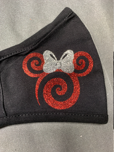 Minnie Glitter Swirl Face Mask
