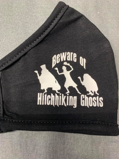 Beware of Hitchhiking Ghosts Glows-in-the-Dark Mask