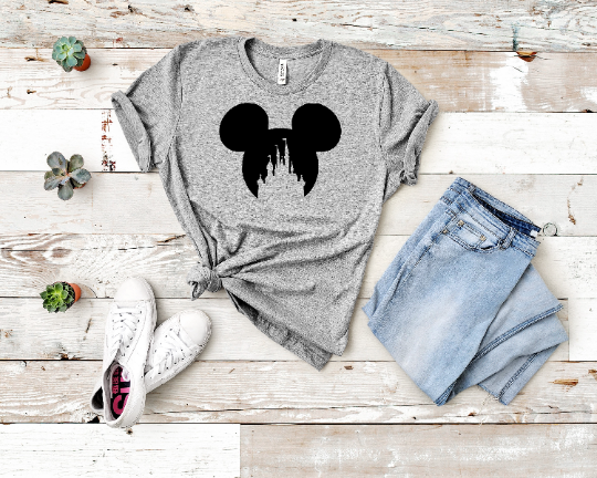 Mickey Ears Cinderella Castle Cutout  Unisex Shirt