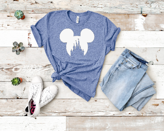 Mickey Ears Cinderella Castle Cutout  Unisex Shirt