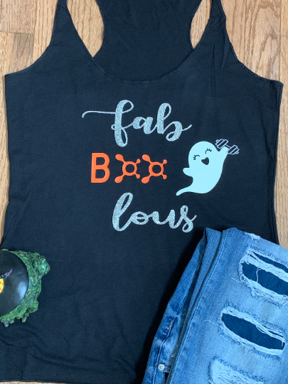 Fab BOO Lous OTF Splat Ghost Tri-Blend Racerback Tank Top