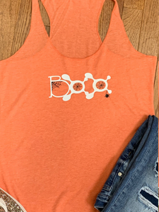 Glow in the Dark Boo Spiderweb Splat TriBlend Racerback Tank