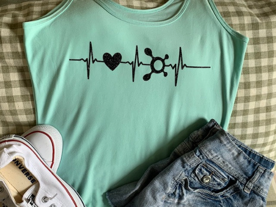 Love and Heartbeat for OTF Tri-blend Racerback Tank