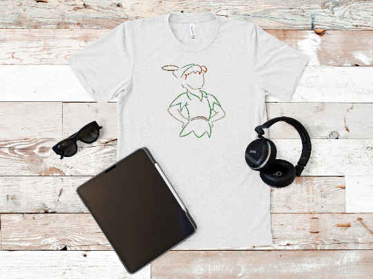 Sketched Peter Pan Unisex Matching Couples Shirts