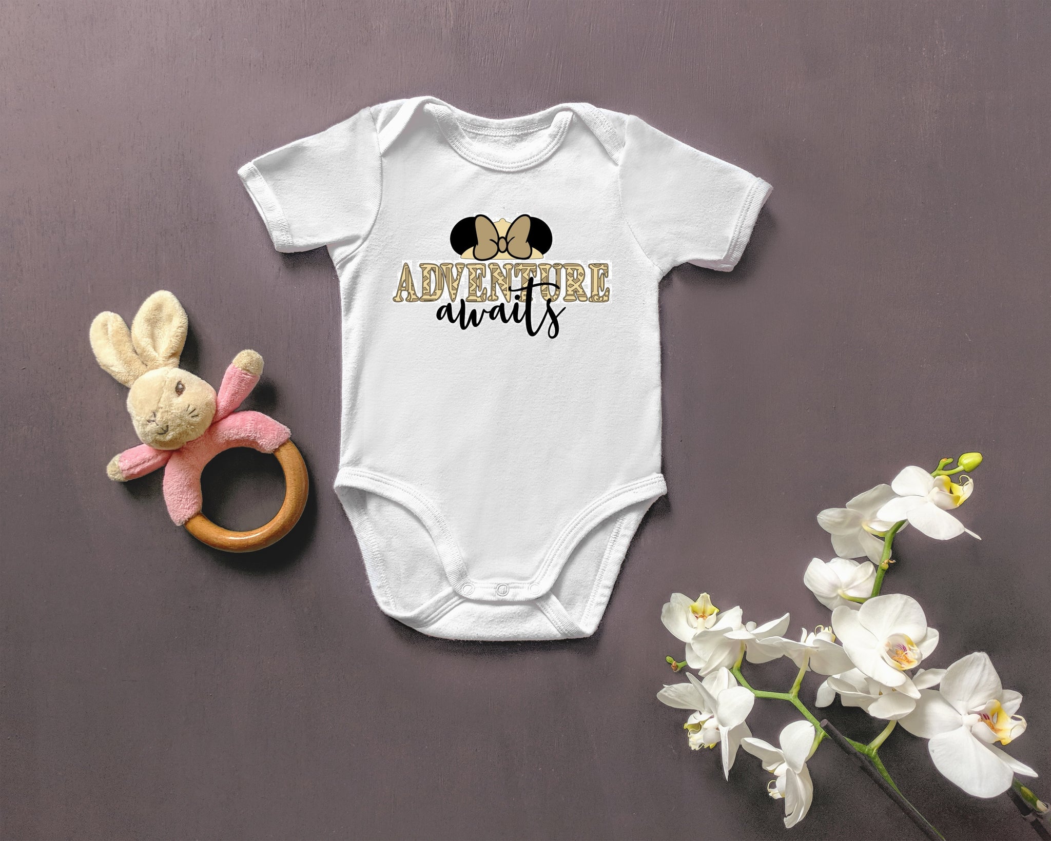 Adventure Awaits Minnie Safari Infant Baby bodysuit