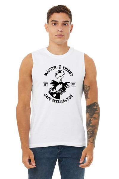 Master of Fright Jack Skellington Nightmare before Christmas Unisex Jersey Muscle Shirt