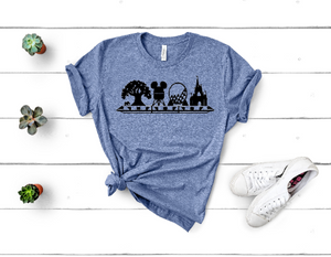 Four Disney Park with Monorail Unisex Youth or Toddler Shirt